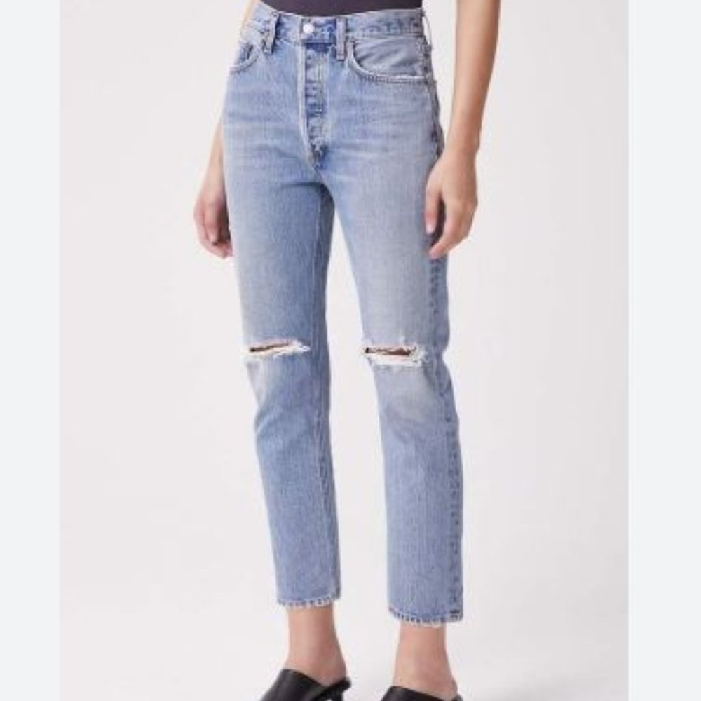AGOLDE Riley High Rise Straight Crop Jeans - Picture 2 of 13